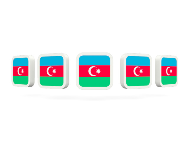Пять квадратных иконок. Скачать флаг. Азербайджан