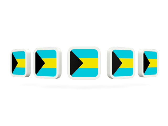 Five square icons. Download flag icon of Bahamas at PNG format