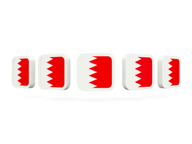 Five square icons. Download flag icon of Bahrain at PNG format