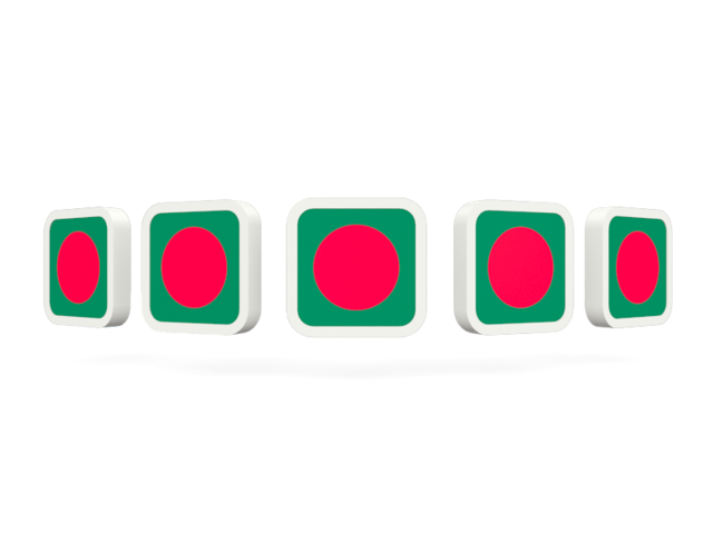 Five square icons. Download flag icon of Bangladesh at PNG format