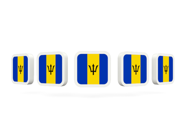Five square icons. Download flag icon of Barbados at PNG format