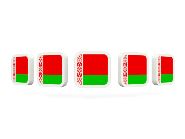 Five square icons. Download flag icon of Belarus at PNG format