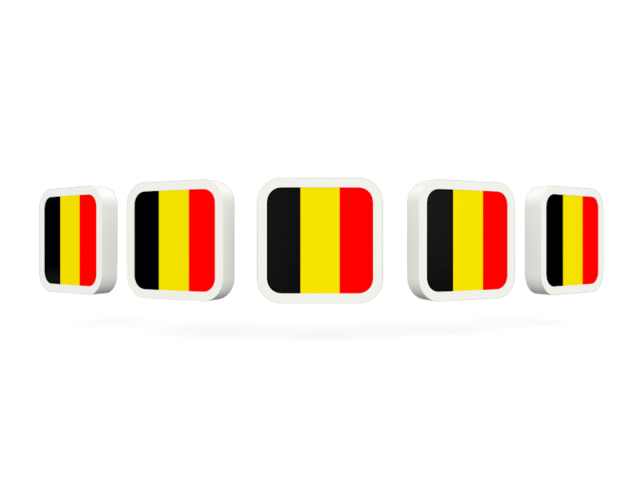 Five square icons. Download flag icon of Belgium at PNG format