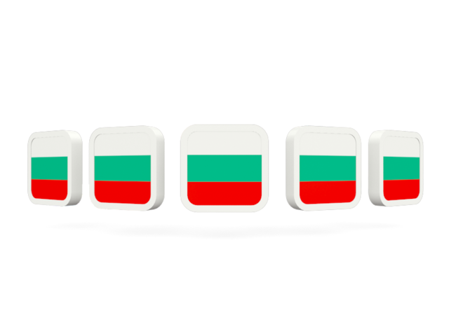 Five square icons. Download flag icon of Bulgaria at PNG format