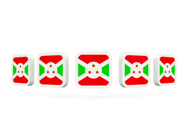 Five square icons. Download flag icon of Burundi at PNG format