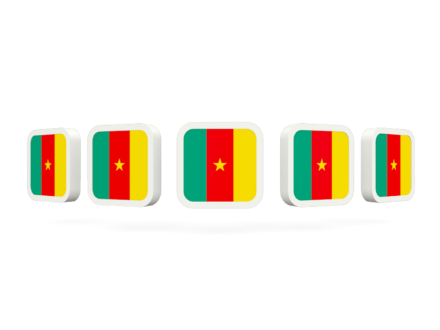 Five square icons. Download flag icon of Cameroon at PNG format