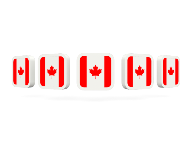 Five square icons. Download flag icon of Canada at PNG format