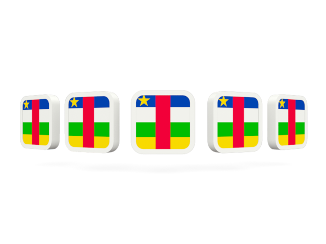 Five square icons. Download flag icon of Central African Republic at PNG format