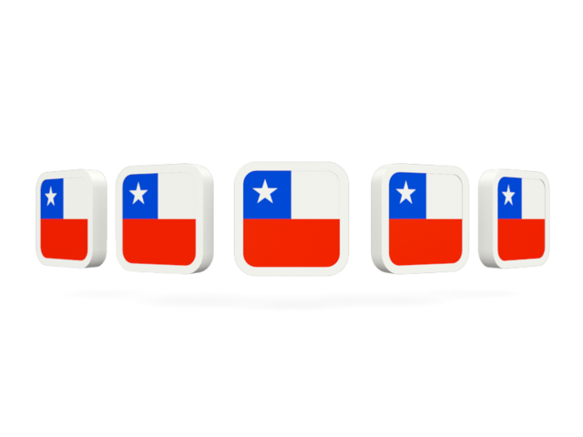 Five square icons. Download flag icon of Chile at PNG format