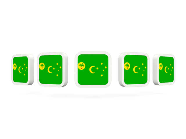 Five square icons. Download flag icon of Cocos Islands at PNG format