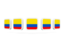 Colombia. Five square icons. Download icon.