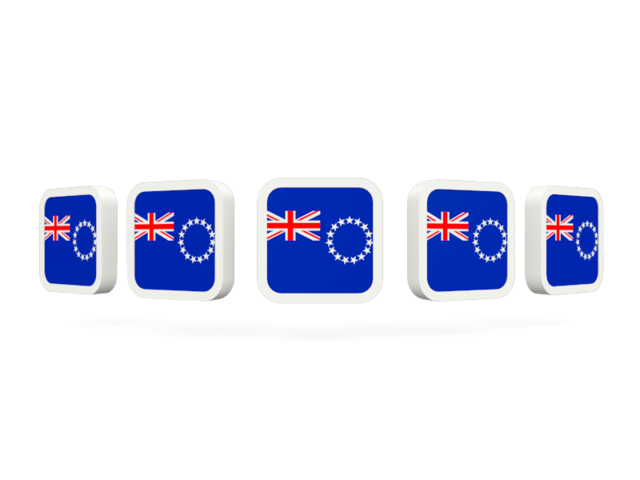 Five square icons. Download flag icon of Cook Islands at PNG format