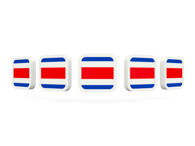 Пять квадратных иконок. Скачать флаг. Коста-Рика