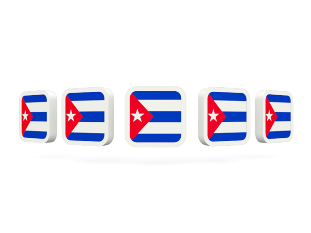 Five square icons. Download flag icon of Cuba at PNG format