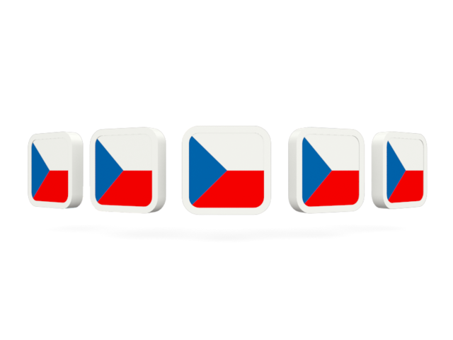 Five square icons. Download flag icon of Czech Republic at PNG format