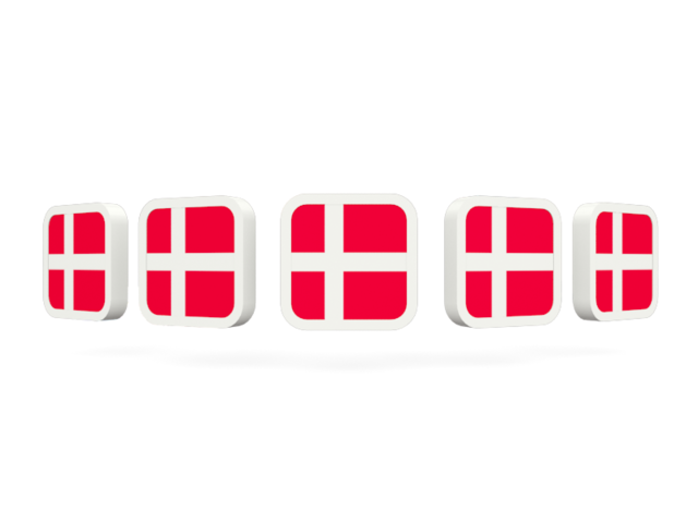 Five square icons. Download flag icon of Denmark at PNG format