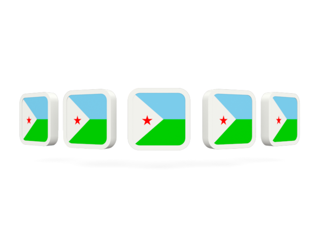 Five square icons. Download flag icon of Djibouti at PNG format