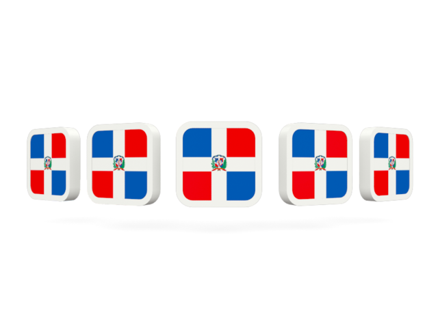 Five square icons. Download flag icon of Dominican Republic at PNG format