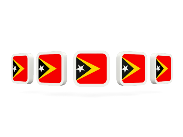 Five square icons. Download flag icon of East Timor at PNG format