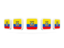 Ecuador. Five square icons. Download icon.