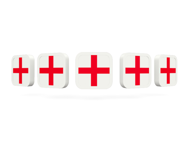 Five square icons. Download flag icon of England at PNG format