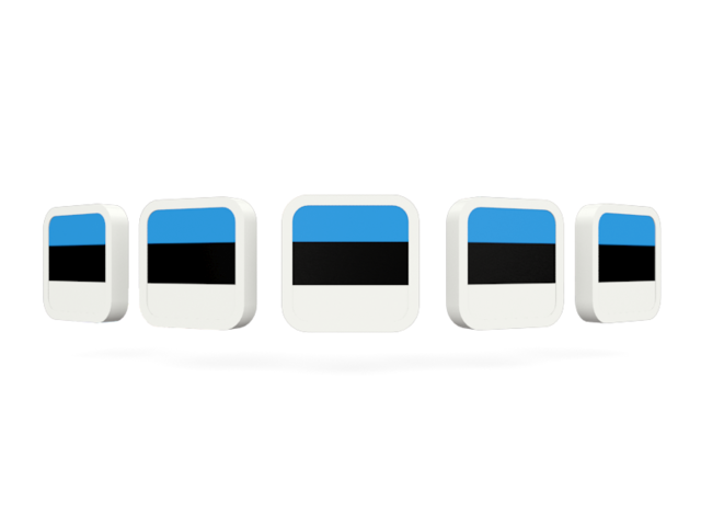 Five square icons. Download flag icon of Estonia at PNG format