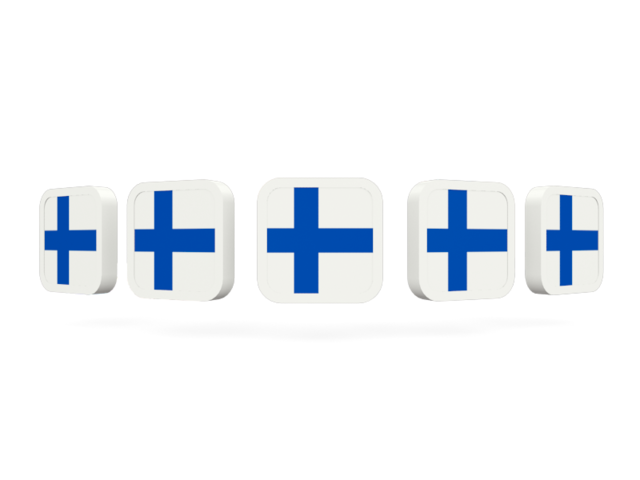 Five square icons. Download flag icon of Finland at PNG format
