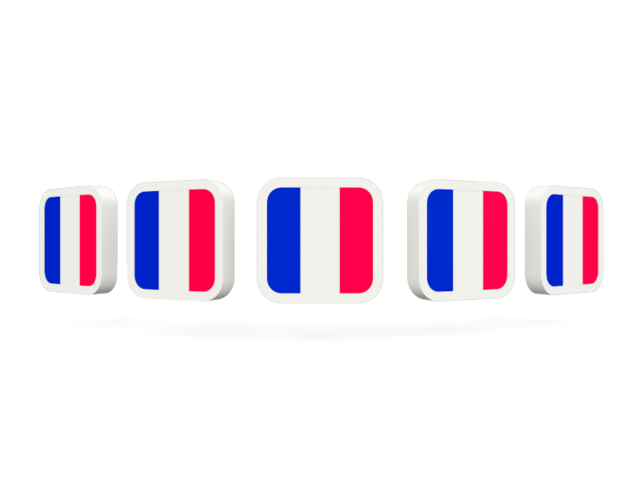 Five square icons. Download flag icon of France at PNG format