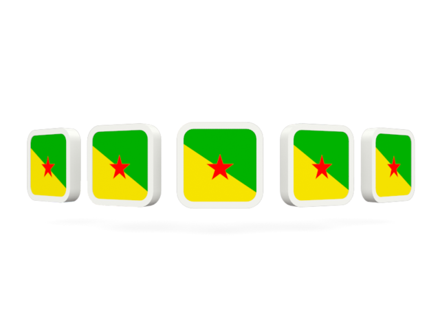 Five square icons. Download flag icon of French Guiana at PNG format