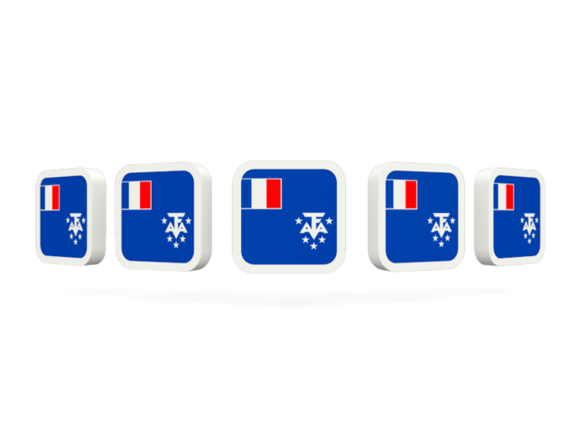 Five square icons. Download flag icon of French Southern and Antarctic Lands at PNG format