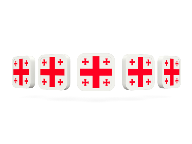 Five square icons. Download flag icon of Georgia at PNG format