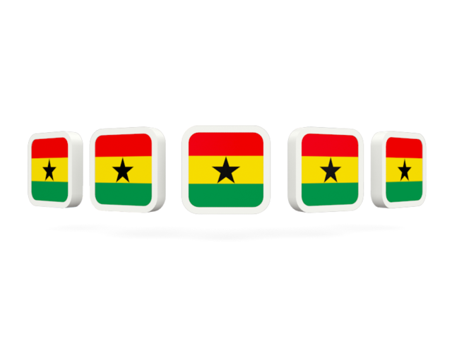 Five square icons. Download flag icon of Ghana at PNG format