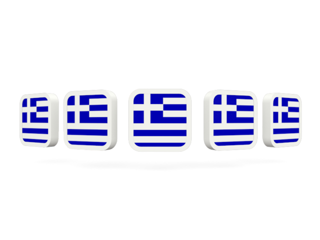 Five square icons. Download flag icon of Greece at PNG format