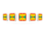Гренада. Пять квадратных иконок. Скачать иллюстрацию.