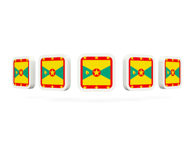 Five square icons. Download flag icon of Grenada at PNG format