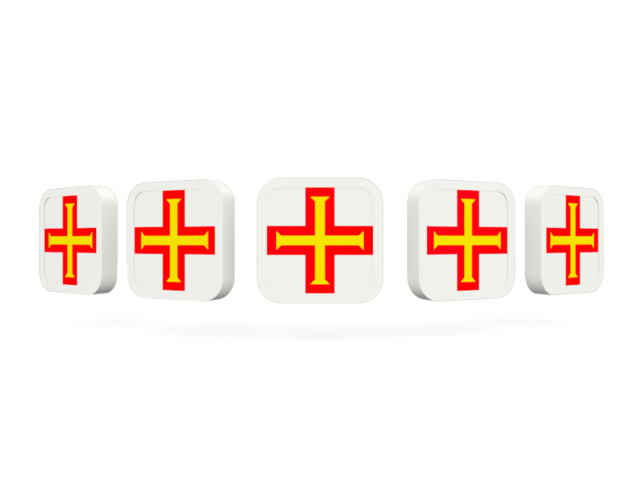 Five square icons. Download flag icon of Guernsey at PNG format