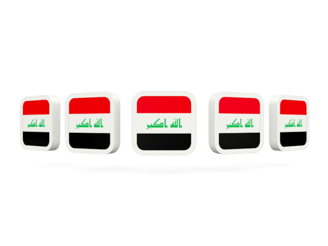 Five square icons. Download flag icon of Iraq at PNG format