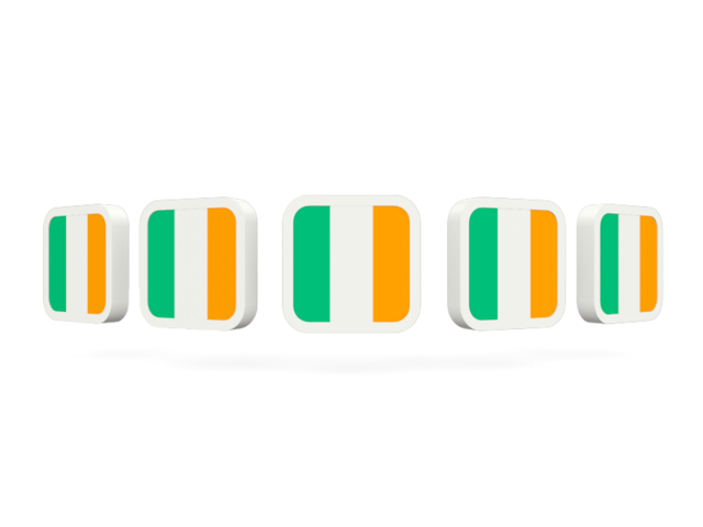 Five square icons. Download flag icon of Ireland at PNG format