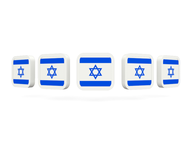 Five square icons. Download flag icon of Israel at PNG format