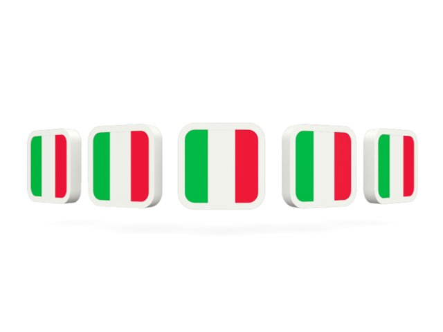 Five square icons. Download flag icon of Italy at PNG format