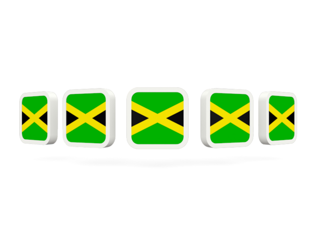 Five square icons. Download flag icon of Jamaica at PNG format