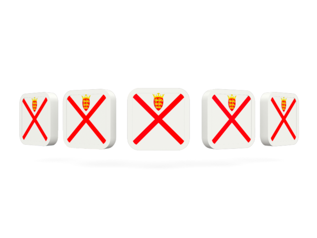 Five square icons. Download flag icon of Jersey at PNG format