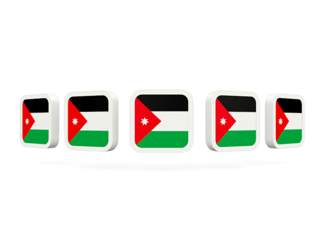Five square icons. Download flag icon of Jordan at PNG format