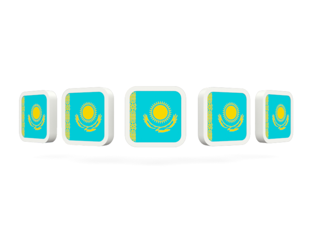 Five square icons. Download flag icon of Kazakhstan at PNG format