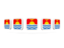 Кирибати. Пять квадратных иконок. Скачать иллюстрацию.