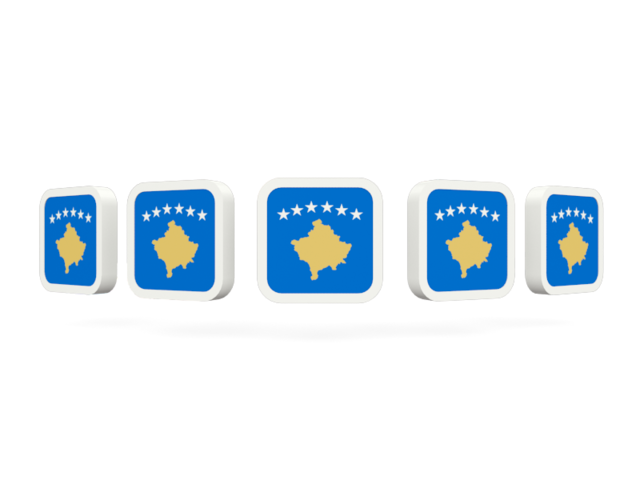 Five square icons. Download flag icon of Kosovo at PNG format