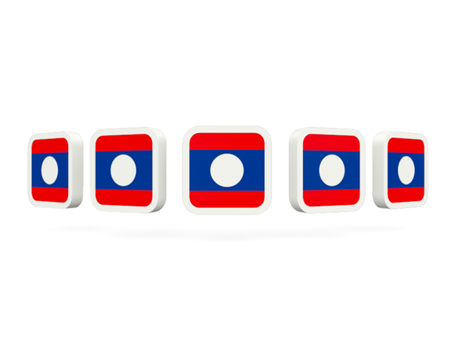 Five square icons. Download flag icon of Laos at PNG format