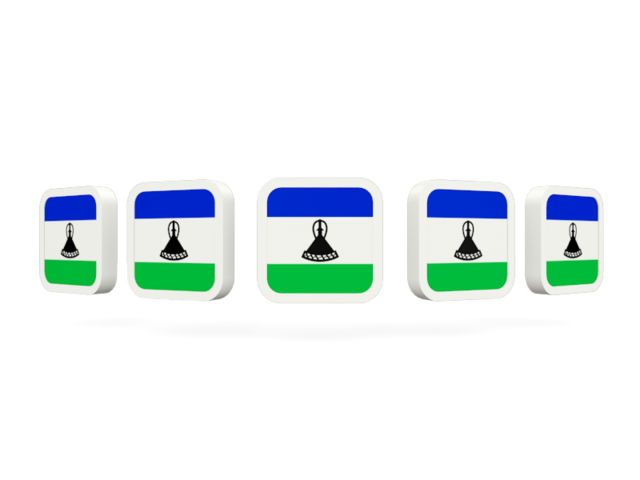 Five square icons. Download flag icon of Lesotho at PNG format