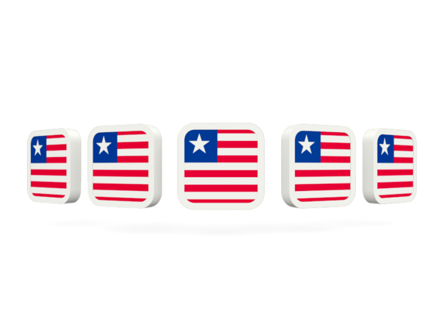Five square icons. Download flag icon of Liberia at PNG format