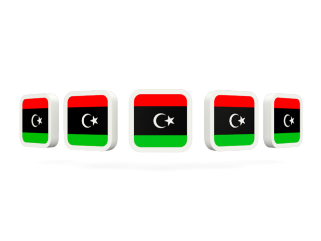 Five square icons. Download flag icon of Libya at PNG format